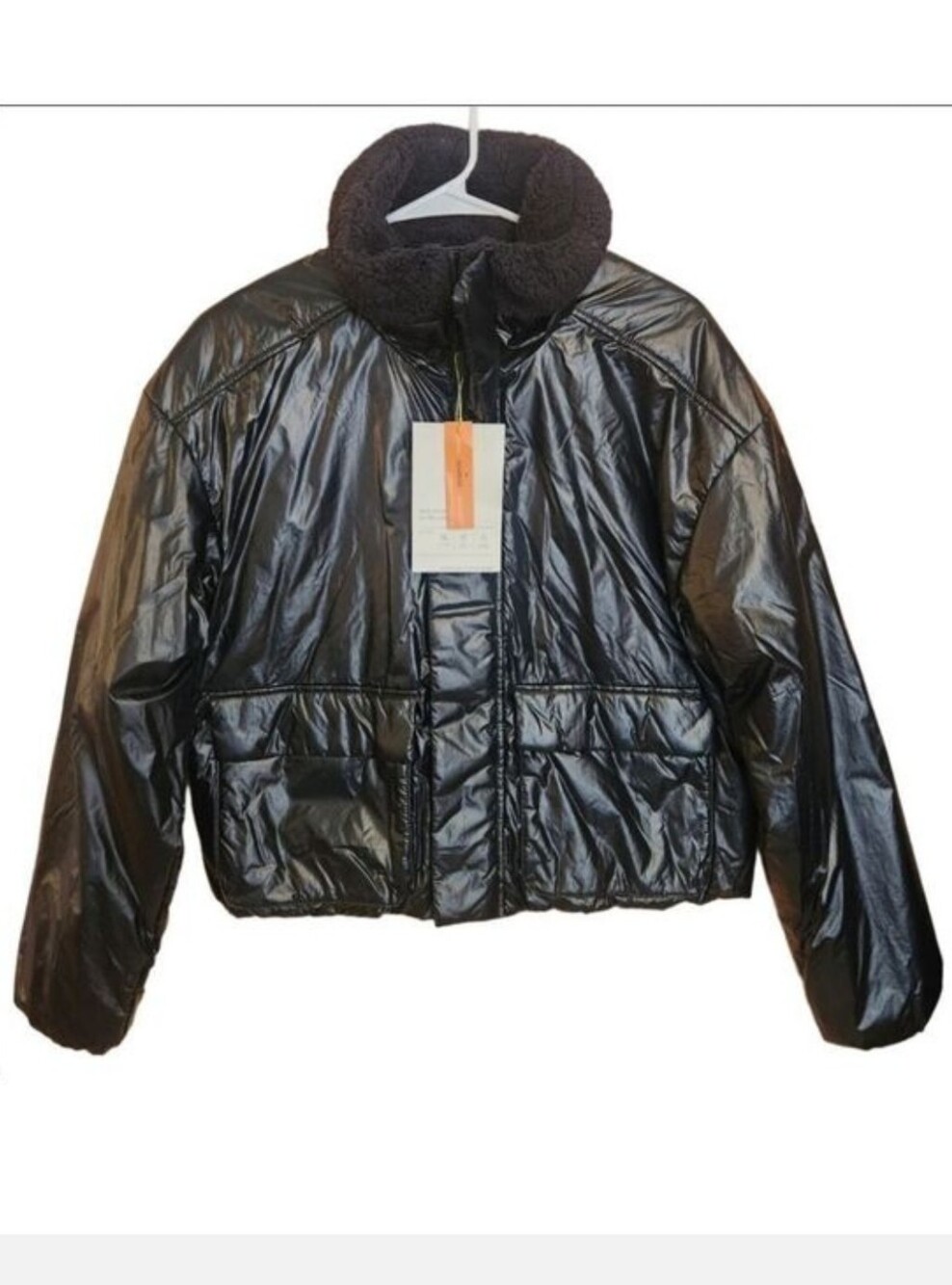 ALL IN MOTION BLACK CROPPED MID WEIGHT PUFFER JACKET LARGE NWT